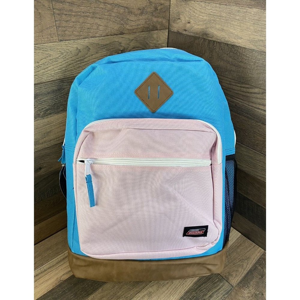 Genuine Dickies II-52323GD Unisex Varsity Backpack Light Blue & Pink Colorblock